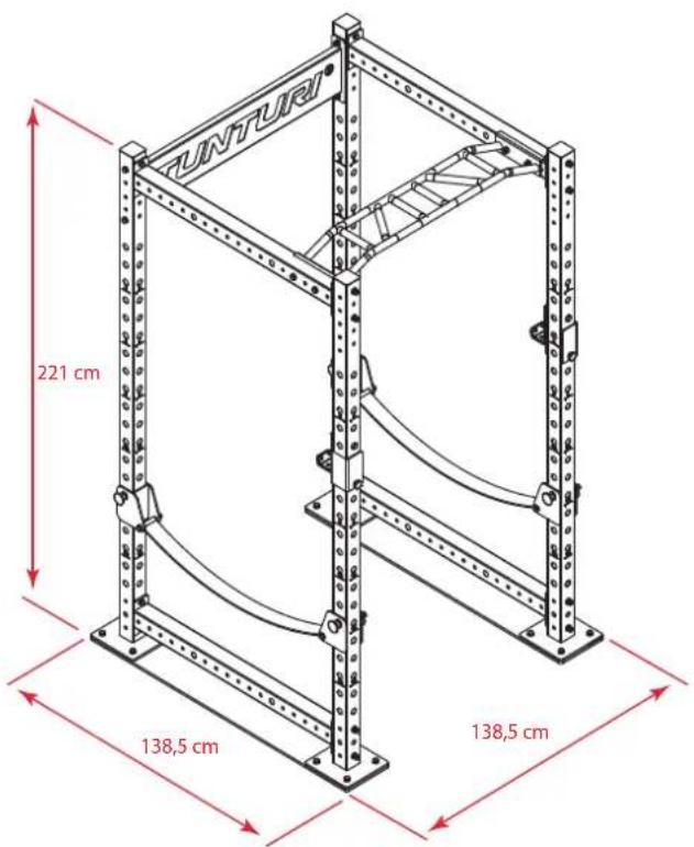 TUNTURI Cross Fit Rack RC20 - Maximale belasting en afmetingen - 1