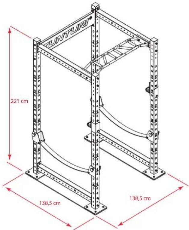 TUNTURI Cross Fit Rack RC20 - Peso máximo admisible y dimensiones - 1