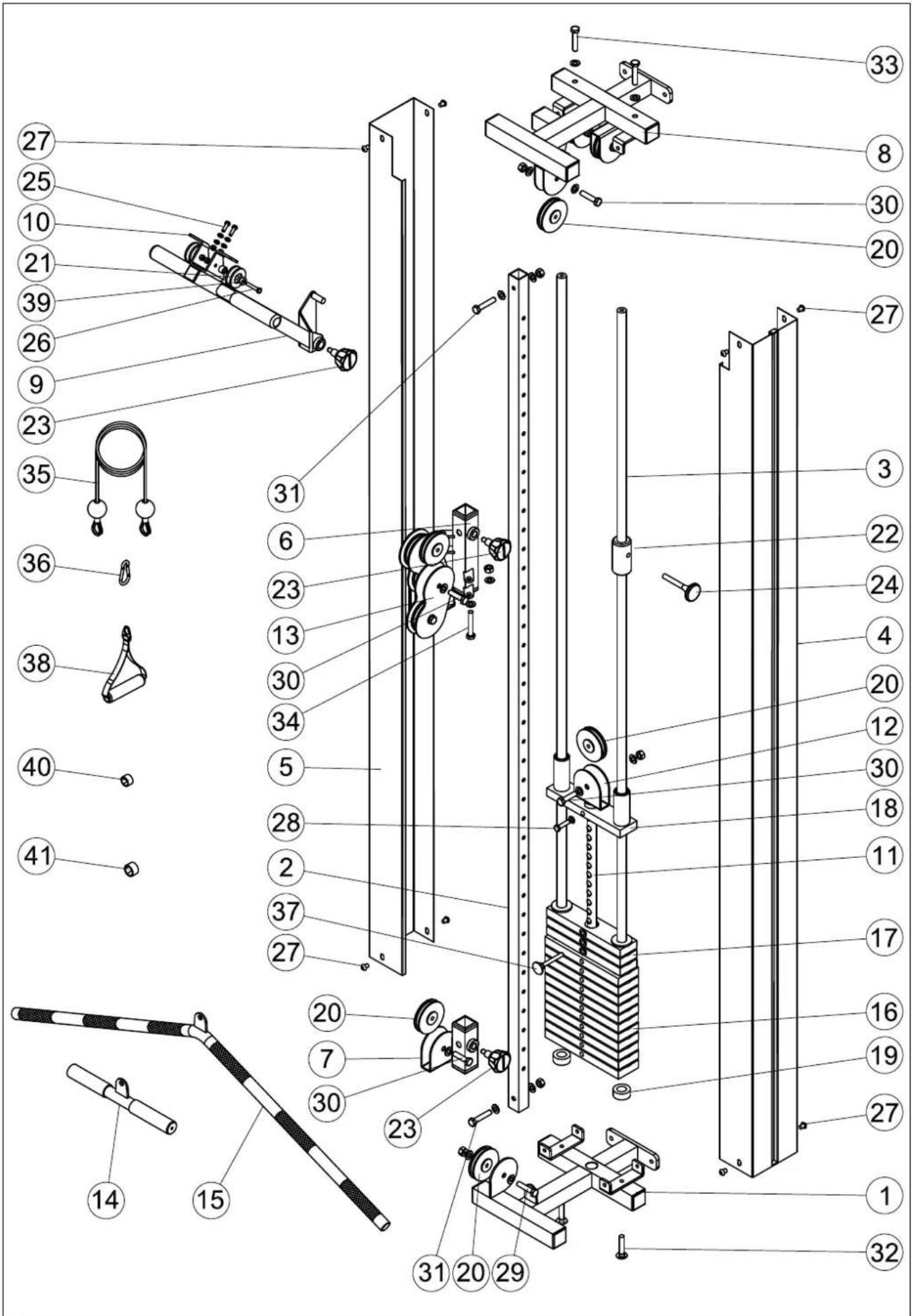 TUNTURI Single Pulley Station PL80 - Vastuuvapauslauseke - 1