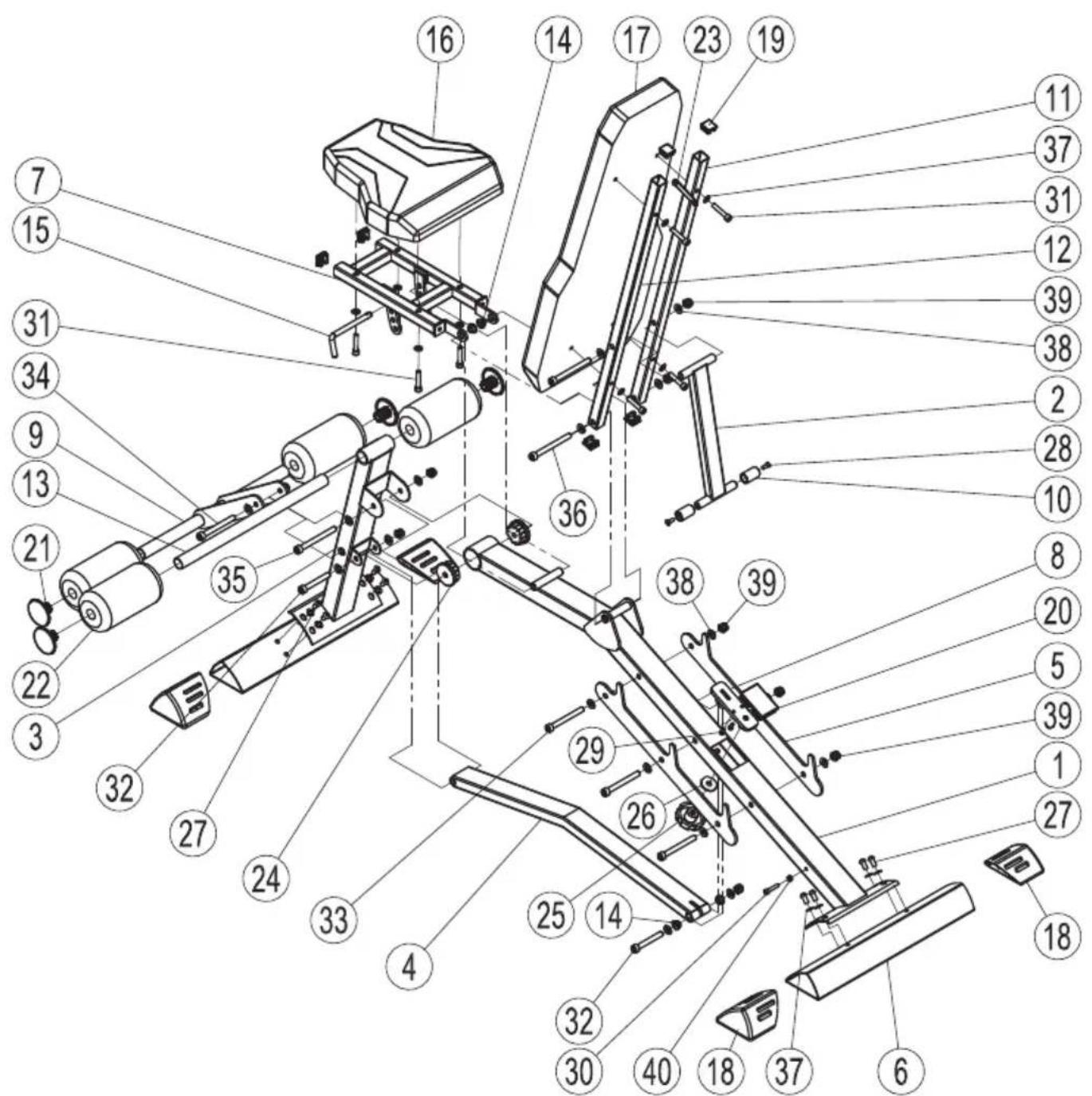 TUNTURI Utility Bench UB80 - Vastuuvapauslauseke - 1