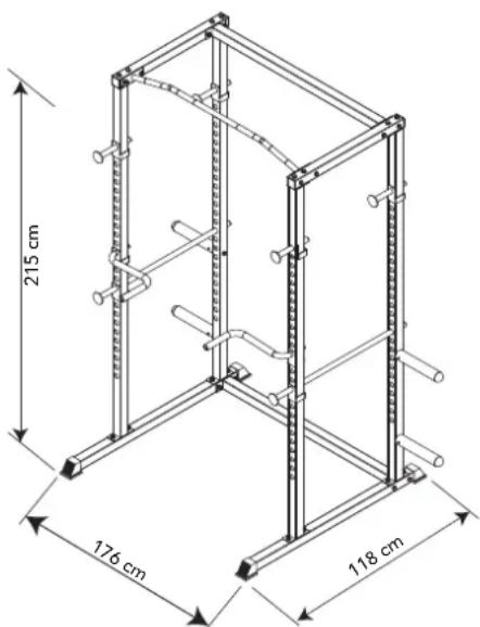 TUNTURI Cross Fit Rack WT60 - Charge et dimensions - 1