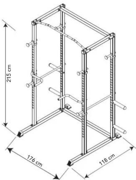 TUNTURI Cross Fit Rack WT60 - Weight capacity and dimension - 1