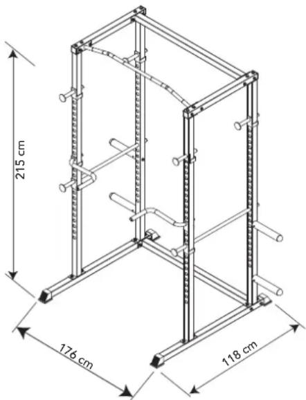 TUNTURI Cross Fit Rack WT60 - Tragkraft und Abmessung - 1