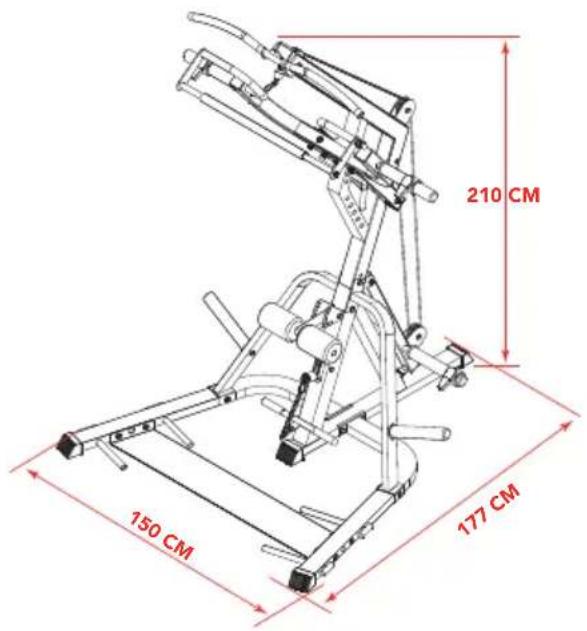 TUNTURI Leverage Pulley Gym WT85 - Charge et dimensions - 1