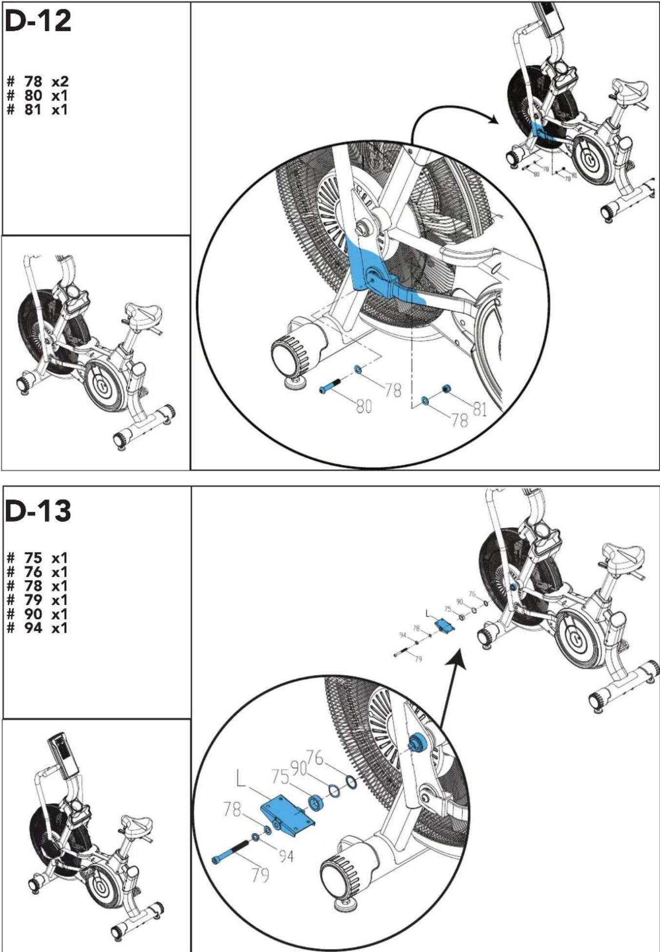 TUNTURI Platinum Pro Air Bike - x1 - 1