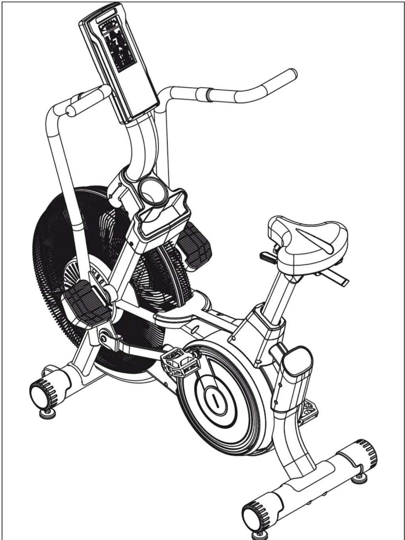 TUNTURI Platinum Pro Air Bike - Attention, Achtung, Attention, Attentie, Atención, Giv akt, Huomio - 1