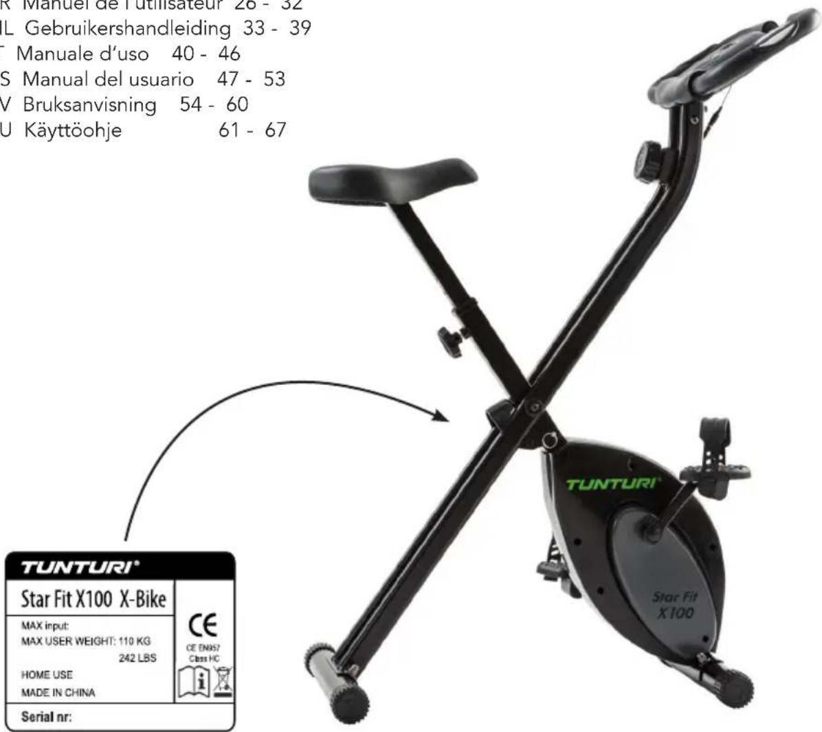 TUNTURI Star Fit X100 XBike - 1