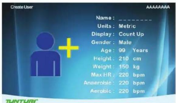 TUNTURI Platinum PRO Upright Bike - Create User - 1