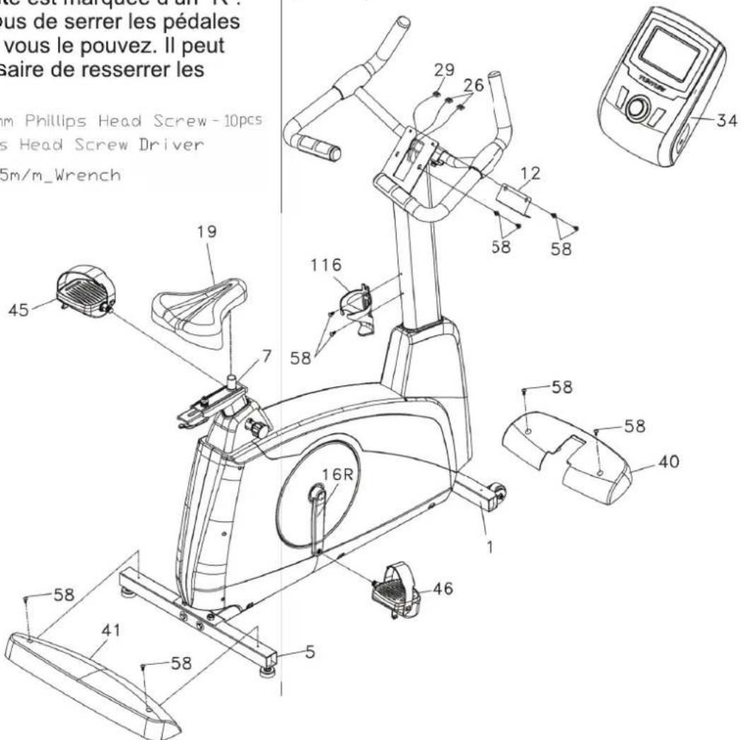 TUNTURI Platinum PRO Upright Bike - Les pédales - 1