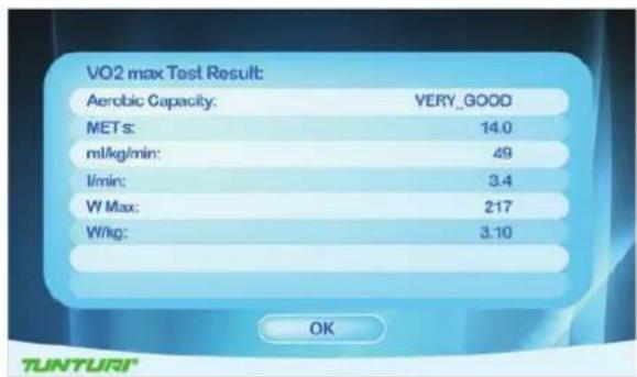 TUNTURI Platinum PRO Upright Bike - "Target HR reached! Stop test or Continue" - 2