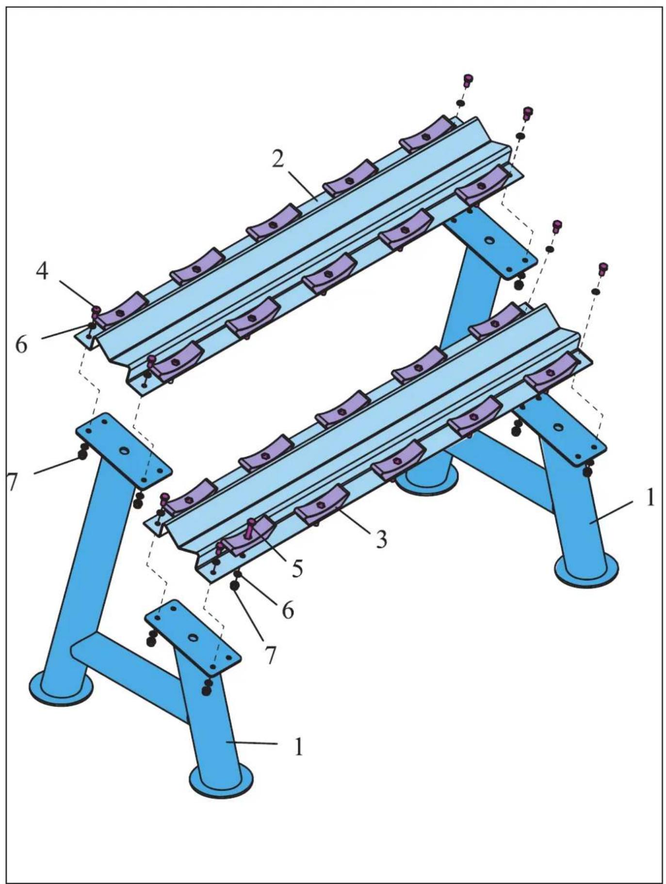 TUNTURI Pro Dumbbell Rack Plates - 2