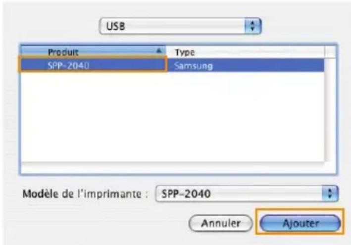 SAMSUNG SPP2020 - Sélectionnez « spp-2040 » ou « spp-2020 » puis cliquez sur « ajouter - 1