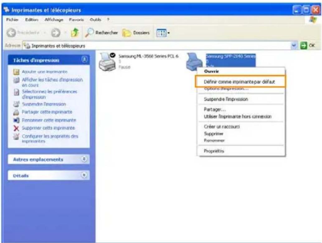 SAMSUNG SPP2020 - Sélection de votre imprimante photo en tant qu'imprimante par défaut de windows - 1