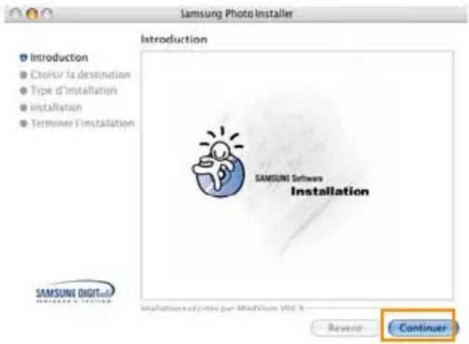 SAMSUNG SPP2040 - Cliquez sur « Continuer » une fois que la fenêtre du programme d'installation de Samsung Photo apparait. - 1