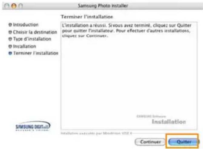 SAMSUNG SPP2040 - Une fois l'installation terminée, cliquez sur « Quitter » - 1