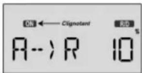 Hitec Eclipse 7 - Programmation du mixeur Ailerons->Direction (A->R) : - 1