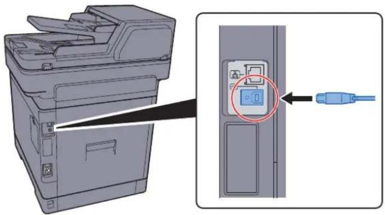 KYOCERA TASKalfa 350ci - Raccorder le câble à la machine. - 1