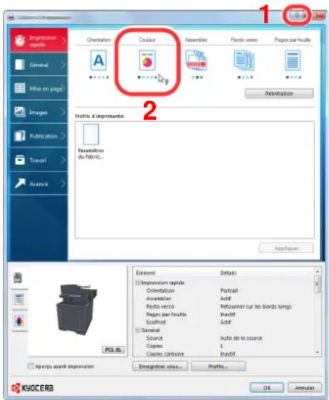 KYOCERA TASKalfa 350ci - Aide du pilote d'imprimante - 1