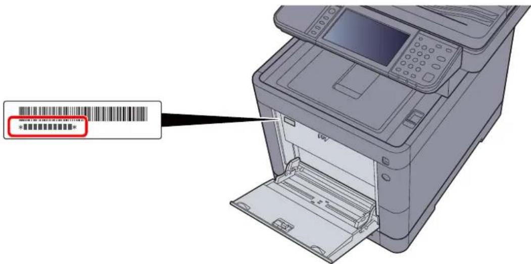 KYOCERA TASKalfa 350ci - Vérification du numéro de série de l'équipement - 1
