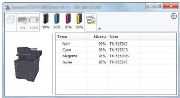 KYOCERA TASKalfa 350ci - Onglet État cartouche - 1