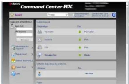 KYOCERA TASKalfa 350ci - Effectuer des opérations à distance (Command Center RX) - 1