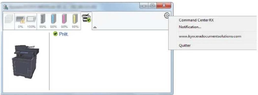 KYOCERA TASKalfa 350ci - Menu contextuel de Status Monitor - 1