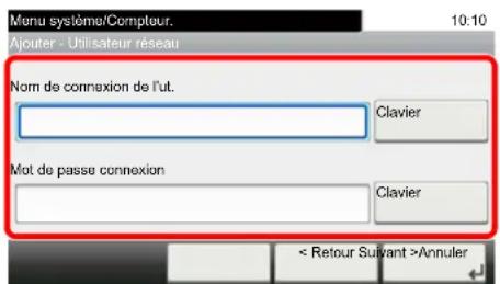 KYOCERA TASKalfa 350ci - Spécification de l'utilisateur à partir des utilisateurs réseau - 1