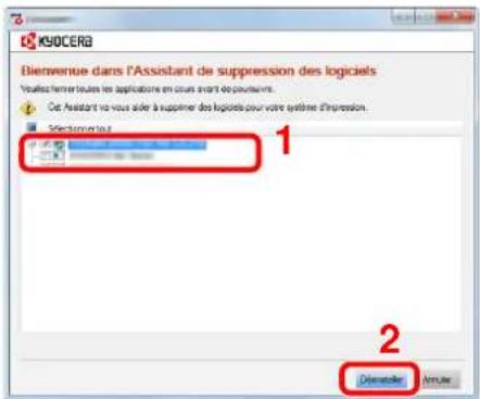 KYOCERA TASKalfa 350ci - Désinstaller le logiciel. - 1