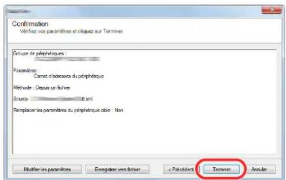 KYOCERA TASKalfa 356ci - Inscription des données du carnet d'adresses sur la machine - 5