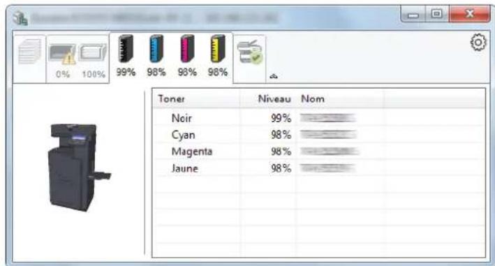 KYOCERA TASKalfa 356ci - Onglet État cartouche - 1