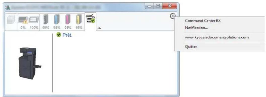 KYOCERA TASKalfa 356ci - Menu contextuel de Status Monitor - 1