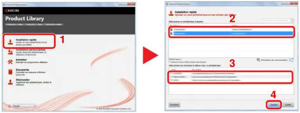 KYOCERA TASKalfa 356ci - Installation en utilisant [Installation rapide]. - 1