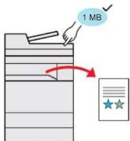 KYOCERA TASKalfa 356ci - Afficher la taille de fichier avant l'envoi/stockage d'un travail (Confirmation de taille de fichier) - 1