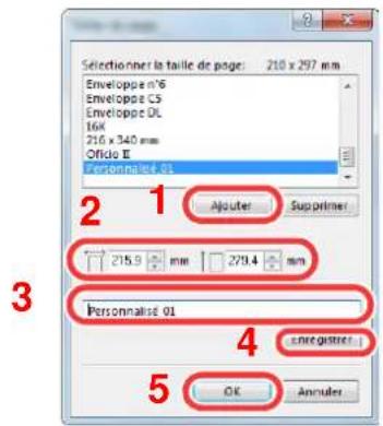 KYOCERA TASKalfa 356ci - Enregistrer le format de papier. - 1