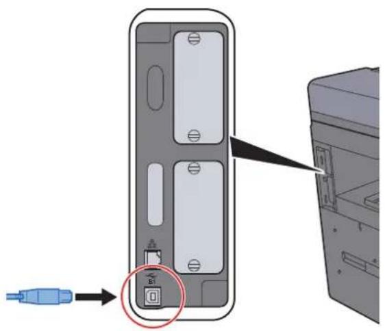 KYOCERA TASKalfa 356ci - Raccorder le cable à la machine. - 1