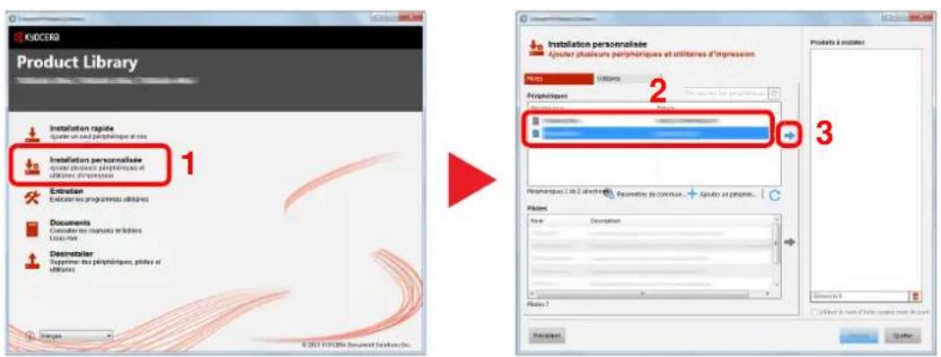 KYOCERA TASKalfa 356ci - Installation en utilisant [Installation personnelisée] - 1