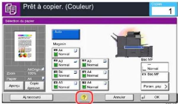 KYOCERA TASKalfa 8353ci - Sélectionner [Aide] sur le panneau. - 1