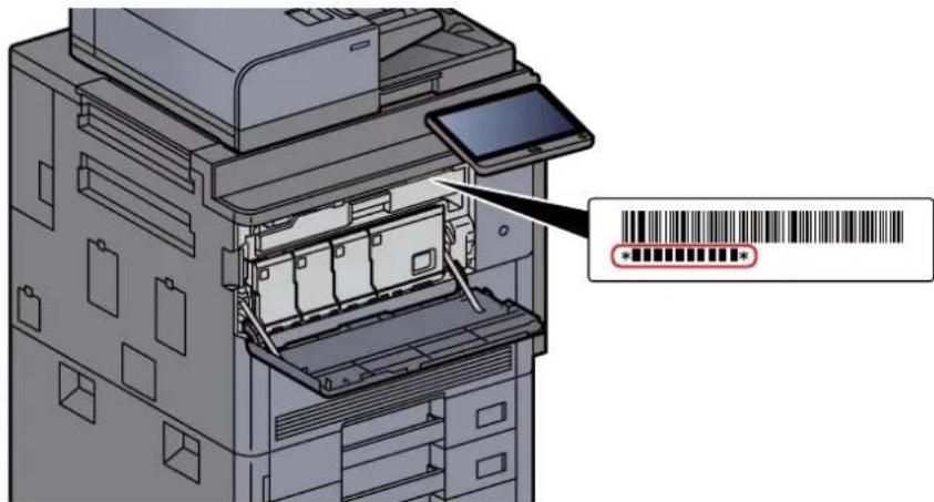KYOCERA TASKalfa 8353ci - Vérification du numéro de série de l'équipement - 1