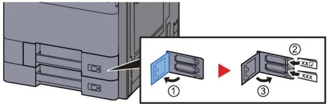 KYOCERA TASKalfa 3253ci - Introduire l'indication sur la feuille de sorte qu'elle corresponde au format et au type de papier à placer - 1