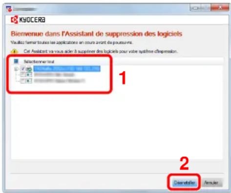 KYOCERA TASKalfa 352ci - Terminer la déinstallation. - 1