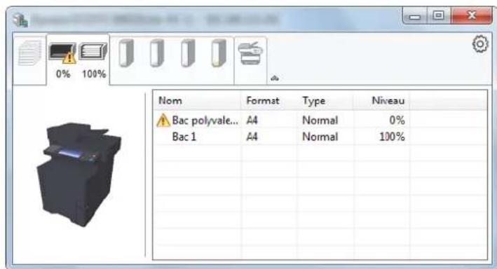 KYOCERA TASKalfa 352ci - Onglet état bac à papier - 1