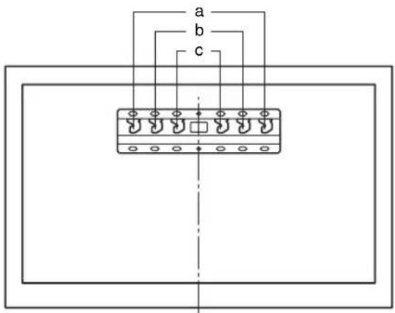 SONY Bravia KDL42R500A - Emplacement des crochets - 1