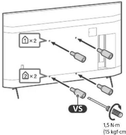SONY Bravia KD55XH9077 - Informasjon om installations av veggmonteringsbraketten - 3