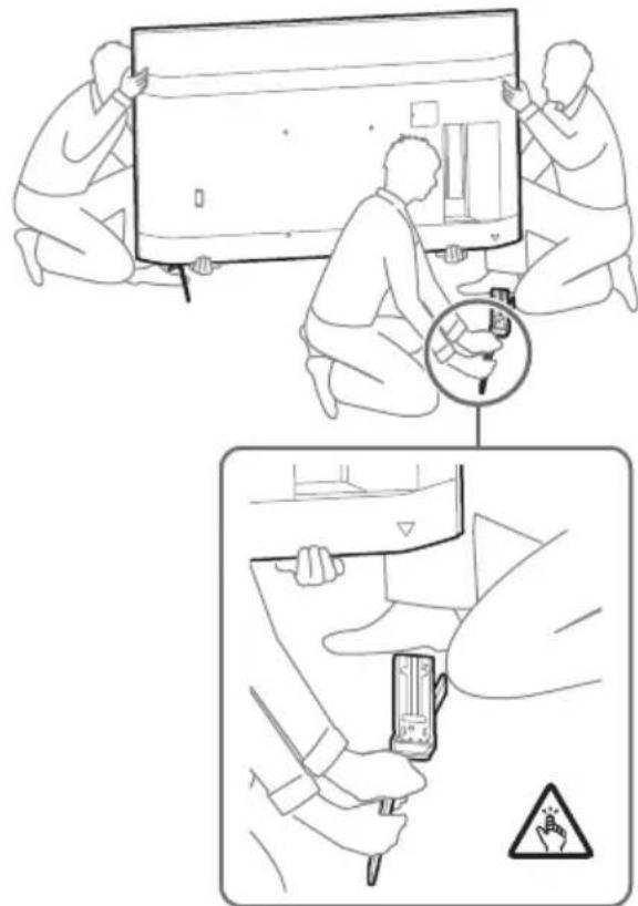 SONY Bravia KD55XH9077 - Rimozione del supporto da ravolo dal teilevisore - 1