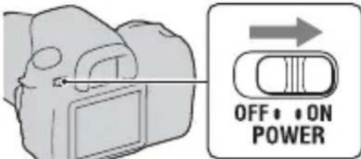 SONY Alpha DSLRA350H - Placez l'interrupteur POWER sur ON pour allumer l'appareil. - 1
