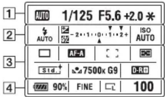 SONY Alpha DSLRA350H - Monitor LCD (visualizzazione delle informazioni sulla registrazione) - 1