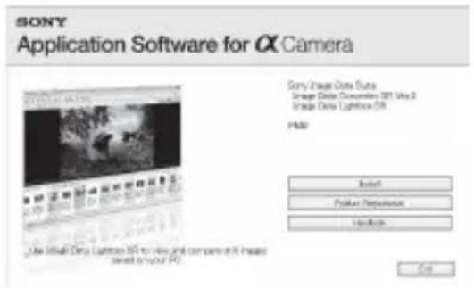 SONY Alpha NEX5H - Mettez l'ordinateur sous tension et insérez le CD-ROM (fourni) dans le lecteur de CD-ROM. - 1