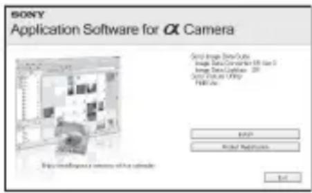 SONY Alpha DSLRA380H - Mettez l'ordinateur sous tension et insérez le cd-rom (fourni) dans le lecteur de cd-rom. - 2