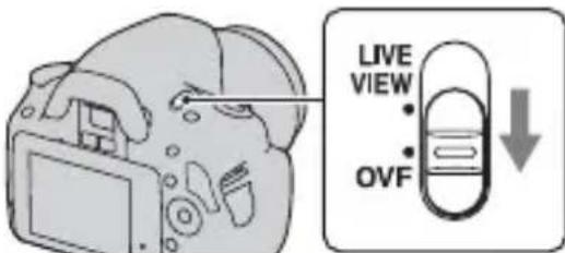 SONY Alpha DSLRA380H - Impostare il commutatore LIVE VIEW/OVF su "OVF". - 1