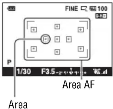 SONY Alpha DSLRA380H - Selezione dell'area di messa a fuoco (area AF) - 1